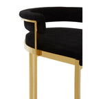 Piermount Black Velvet And Gold Bar Stool