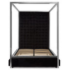 Piermount Black Velvet Bed