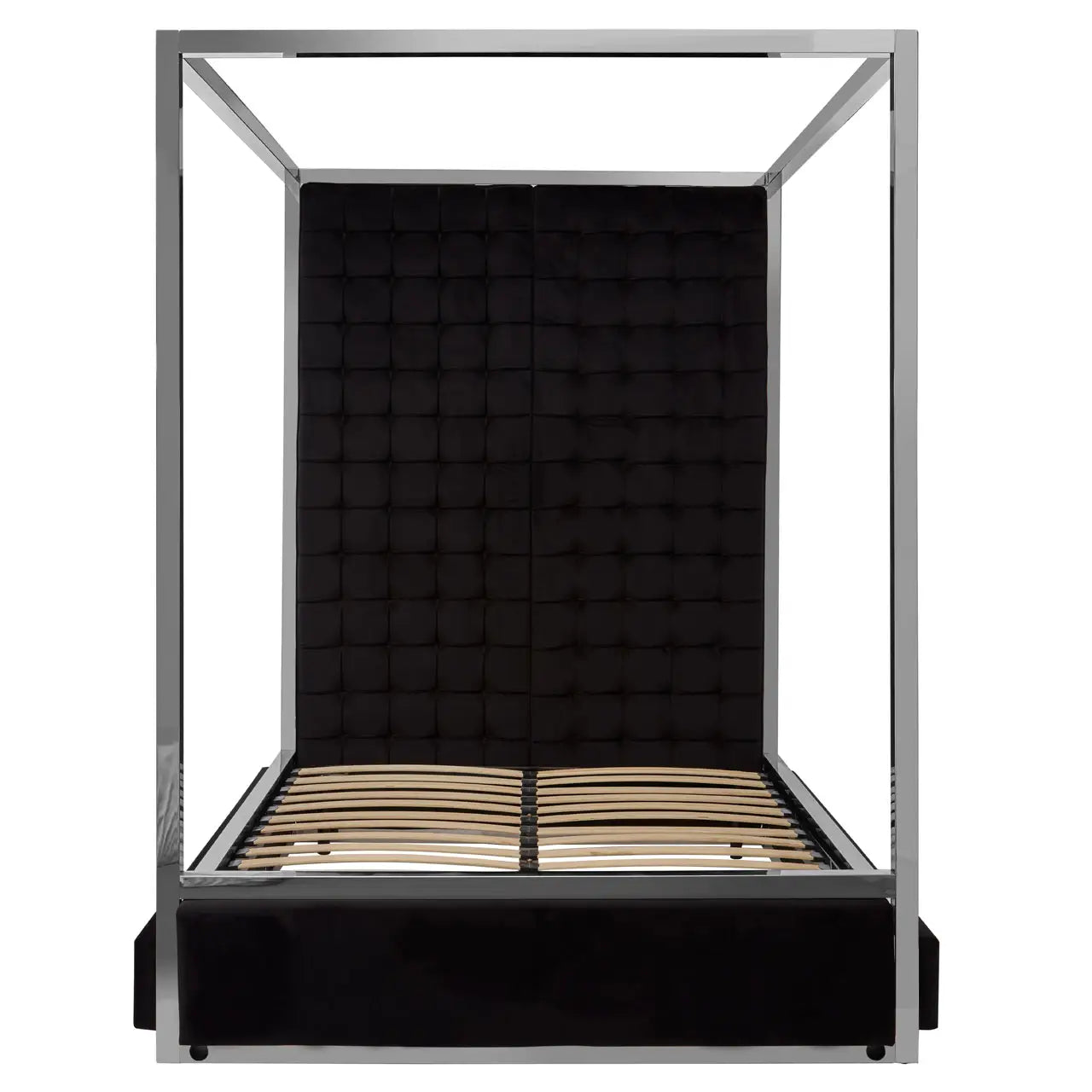 Piermount Black Velvet Bed