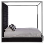 Piermount Black Velvet Bed