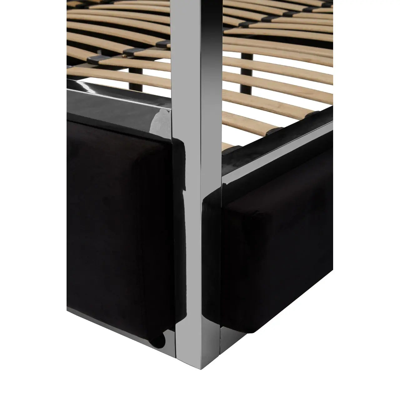 Piermount Black Velvet Bed