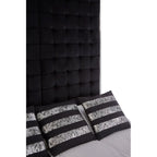 Piermount Black Velvet Bed