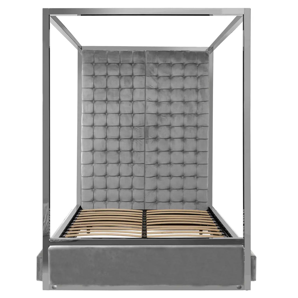 Piermount Grey Velvet Bed