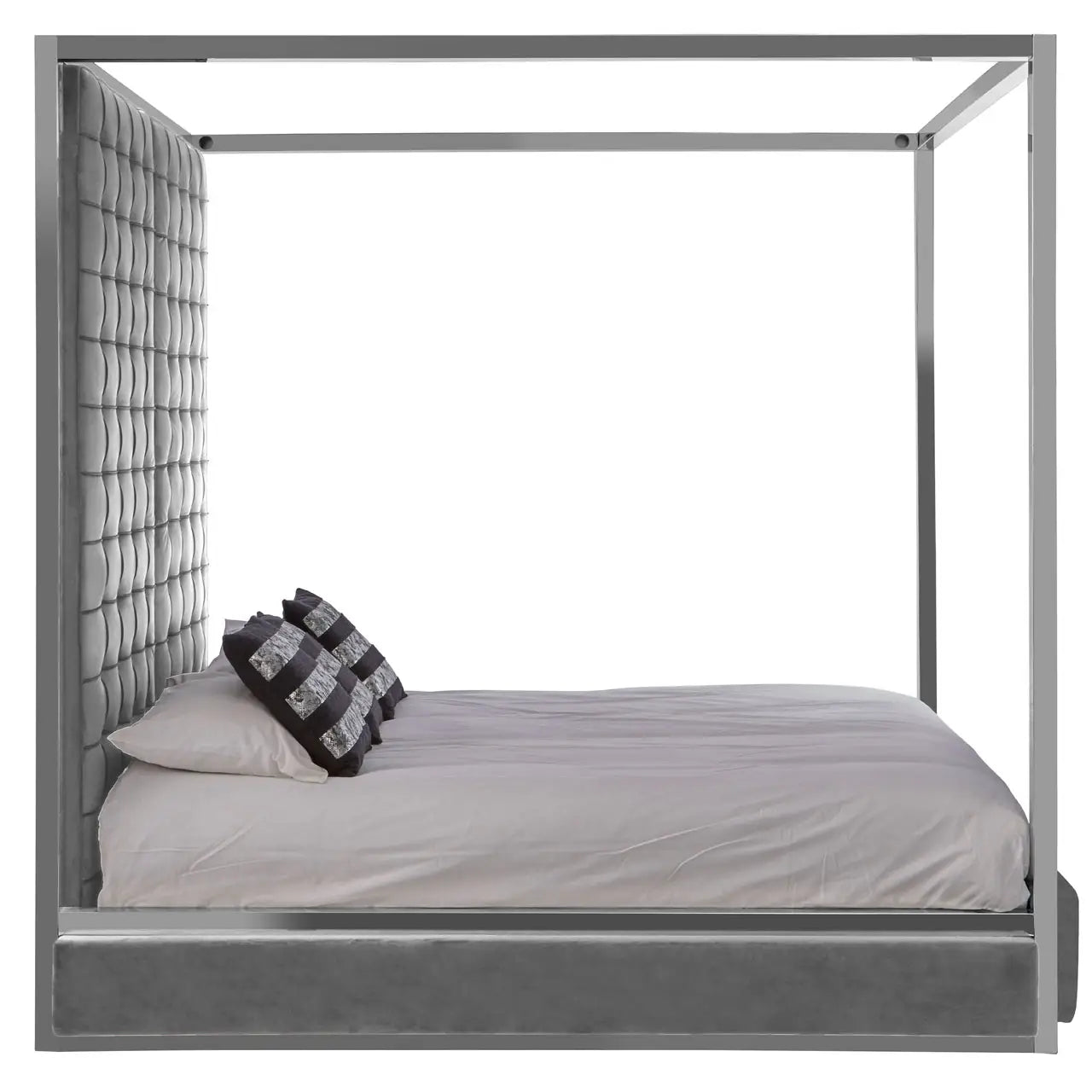 Piermount Grey Velvet Bed