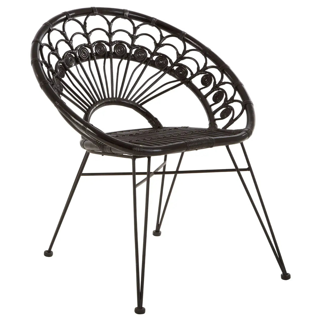 Manado Black Natural Rattan Chair