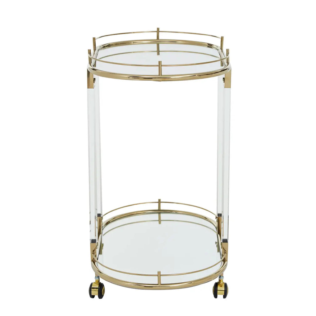 Oria Drinks Trolley With Warm Gold Metallic Frame