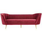 Binky 3 Seat Wine Velvet Sofa