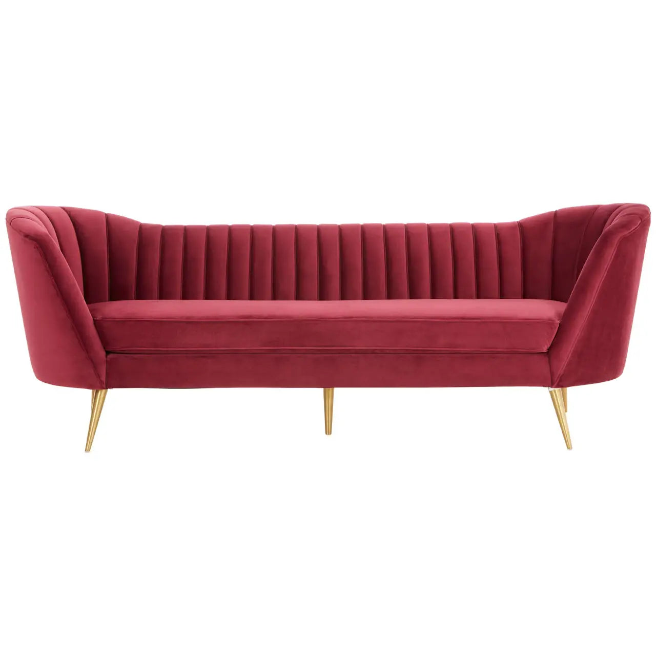 Binky 3 Seat Wine Velvet Sofa