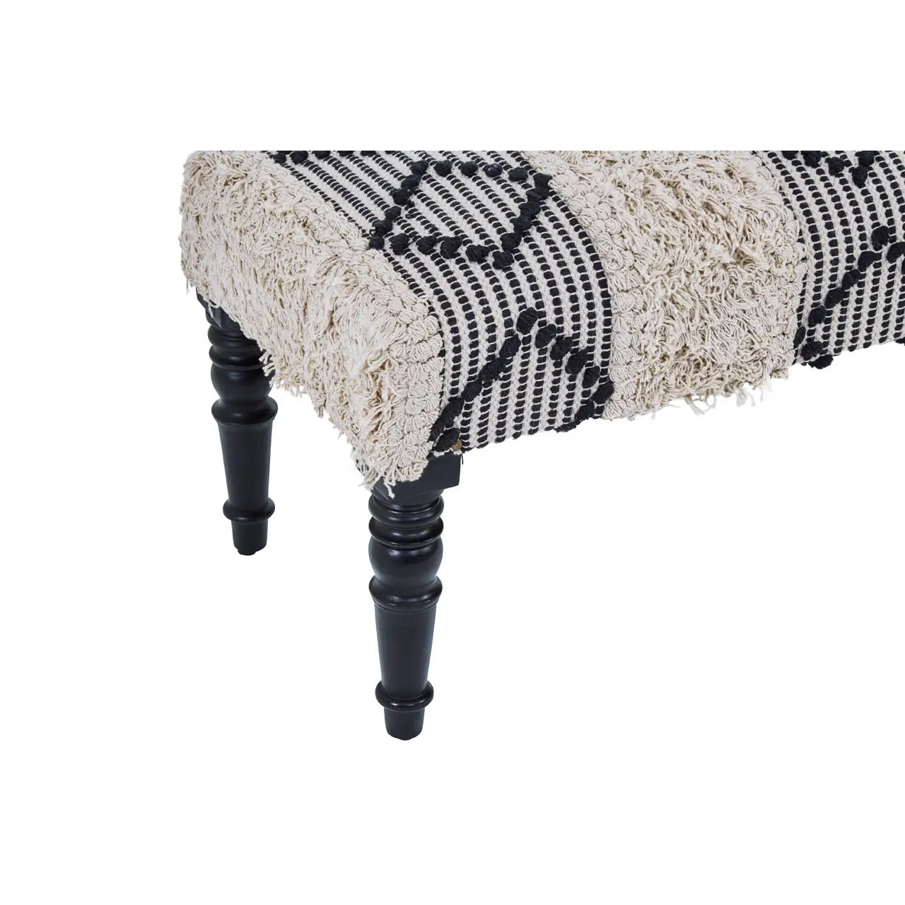 Cefena Black And White Moroccan Bench