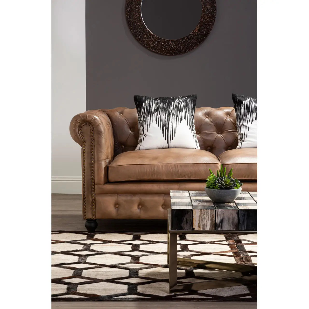 Relic Coffee Table With Brass Finish