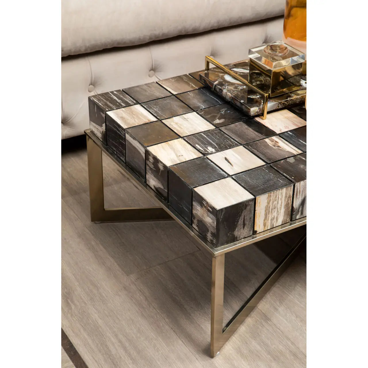 Relic Coffee Table With Brass Finish