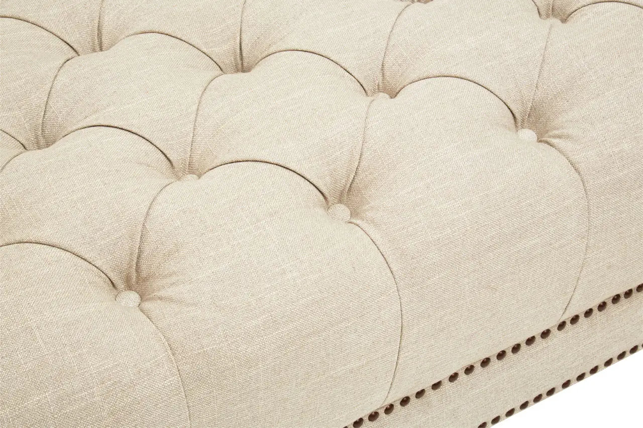 Surina 3 Seat Stone Fabric Sofa