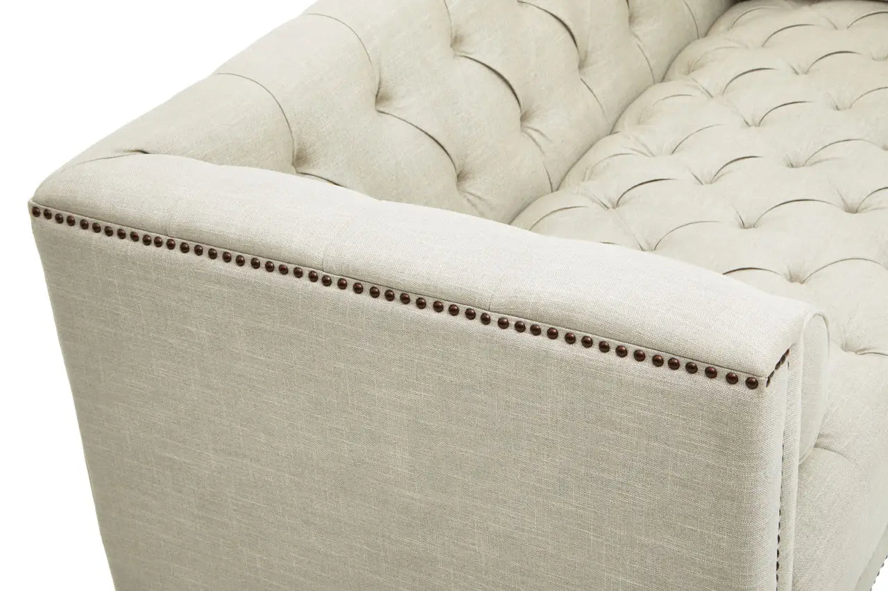 Surina 2 Seat Stone Fabric Sofa