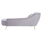 Felizia Grey Left Arm Velvet Chaise