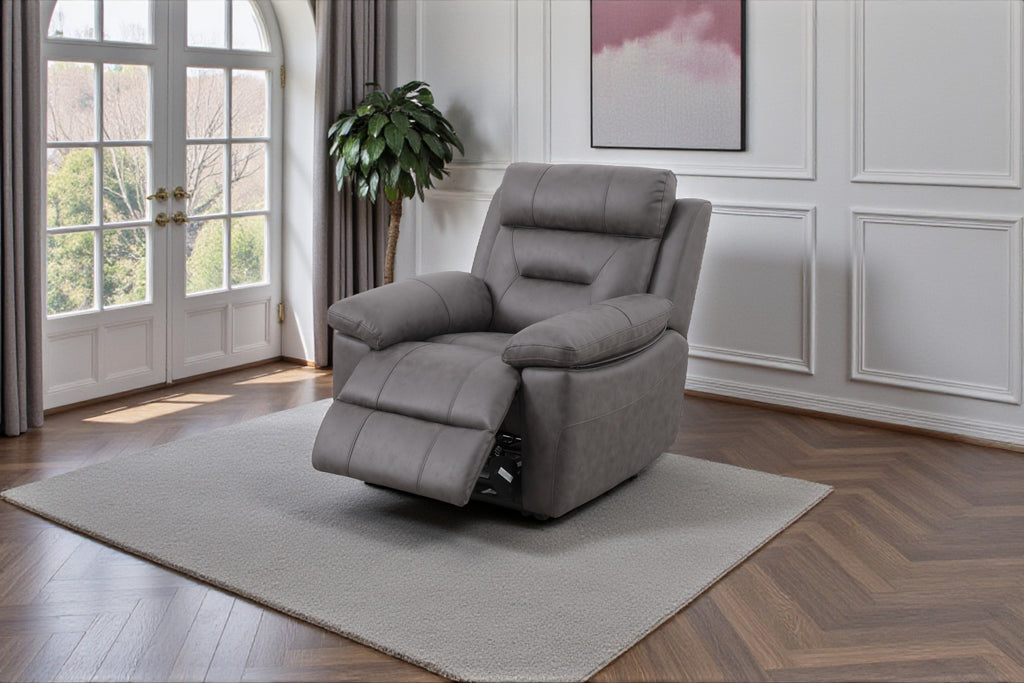 Lucca Inc Lay-Z-Boy Style Fabric Power Recliner Armchair