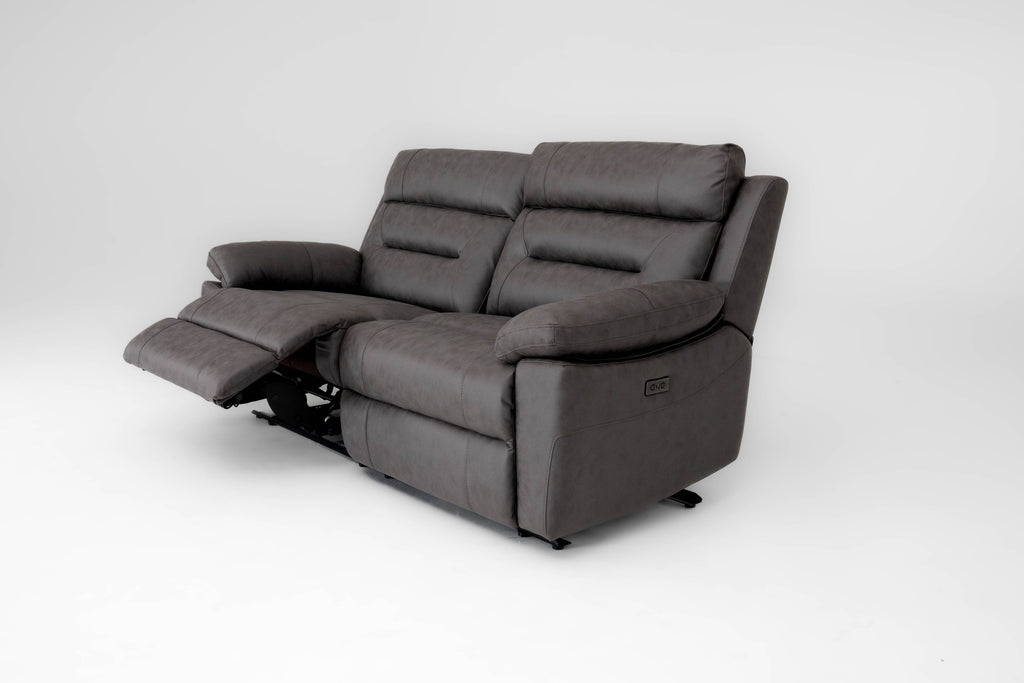 Lucca Inc Lay-Z-Boy Style Fabric Power Recliner 3 Seater Sofa