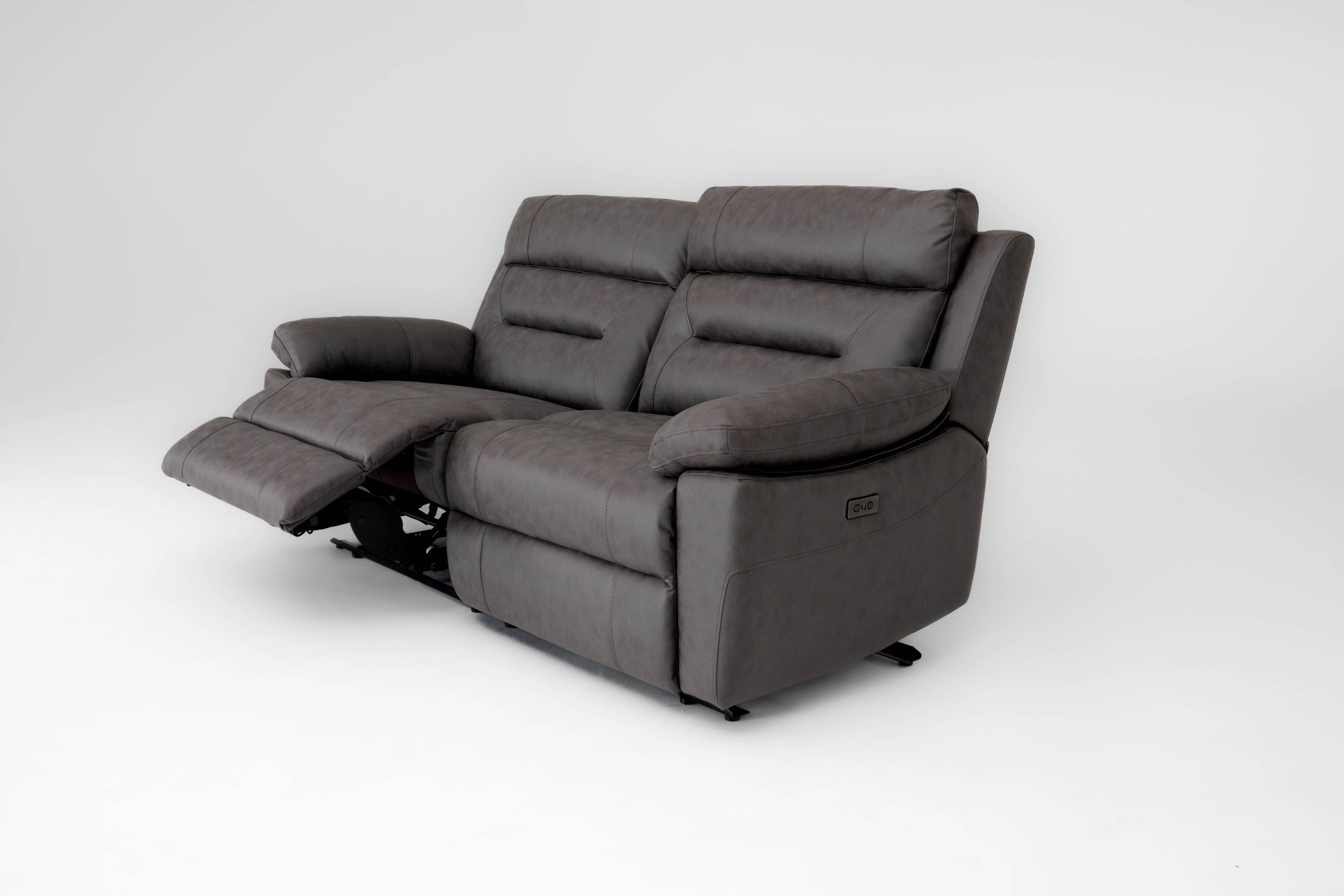 Lucca Inc Lay-Z-Boy Style Fabric Power Recliner 3 Seater Sofa
