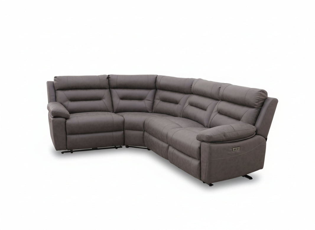 Lucca Inc Lay-Z-Boy Style Fabric Power Recliner Corner Sofa