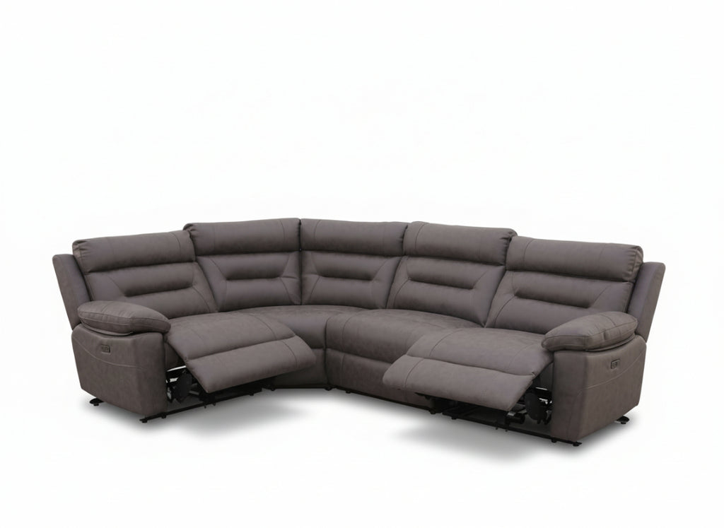 Lucca Inc Lay-Z-Boy Style Fabric Power Recliner Corner Sofa