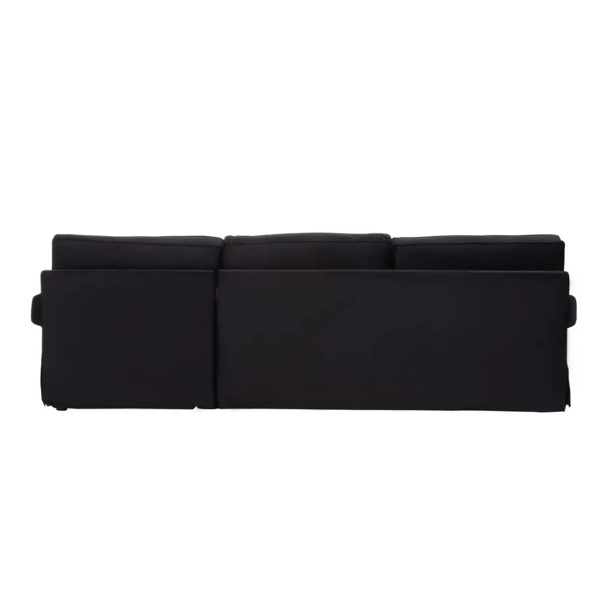 Ralph Three Seat Black Velvet Chaise Sofa
