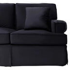 Ralph Three Seat Black Velvet Chaise Sofa