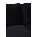 Ralph Three Seat Black Velvet Chaise Sofa