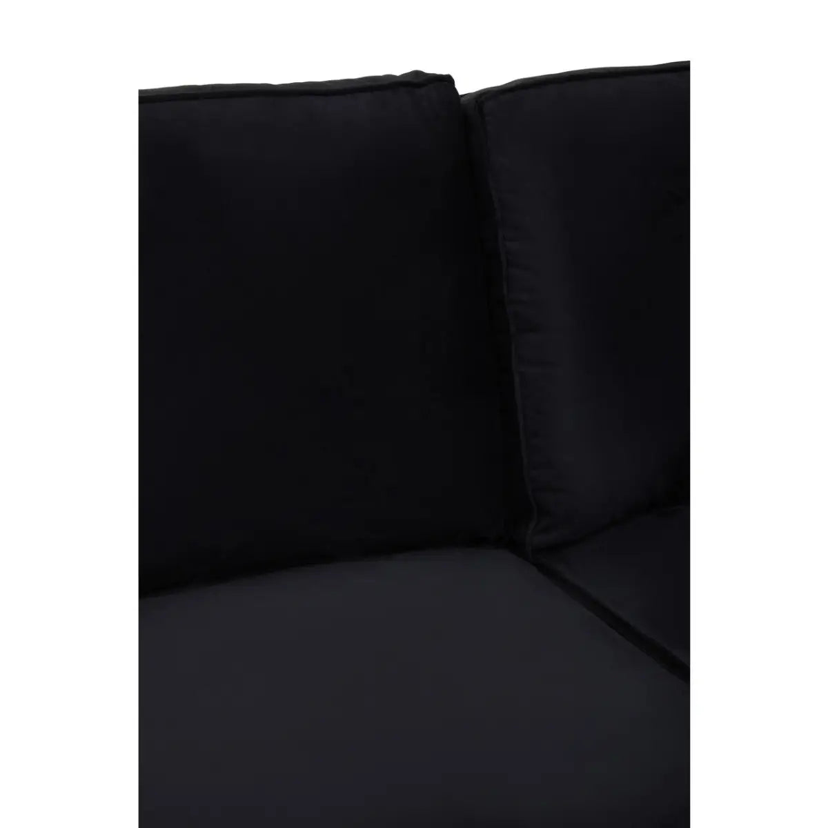 Ralph Three Seat Black Velvet Chaise Sofa