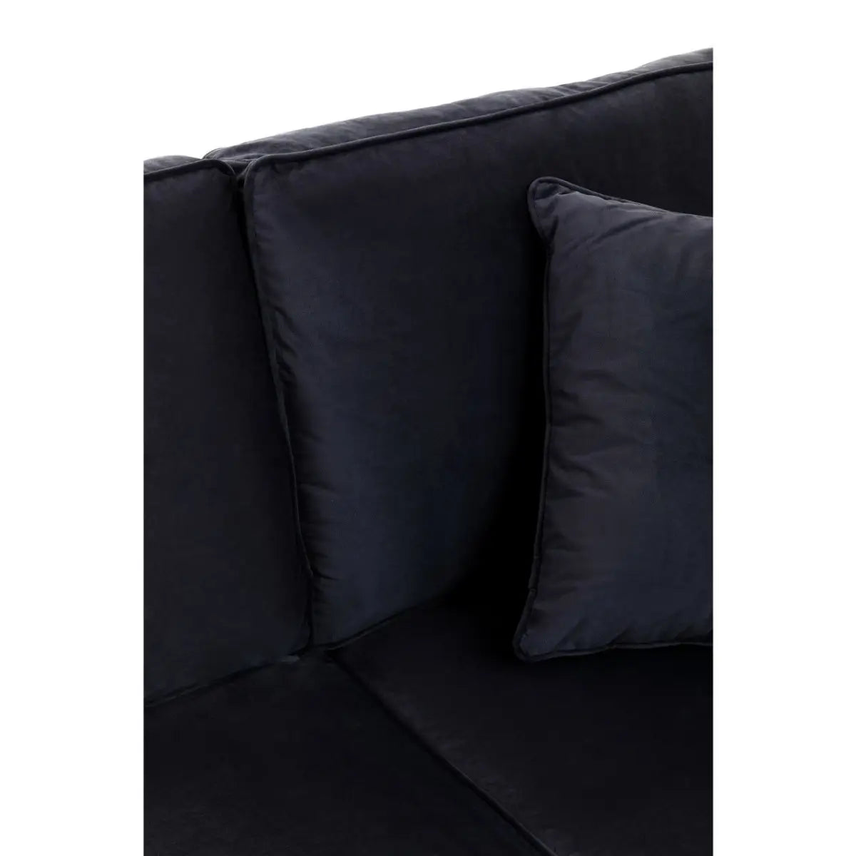 Ralph Three Seat Black Velvet Chaise Sofa
