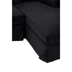 Ralph Three Seat Black Velvet Chaise Sofa