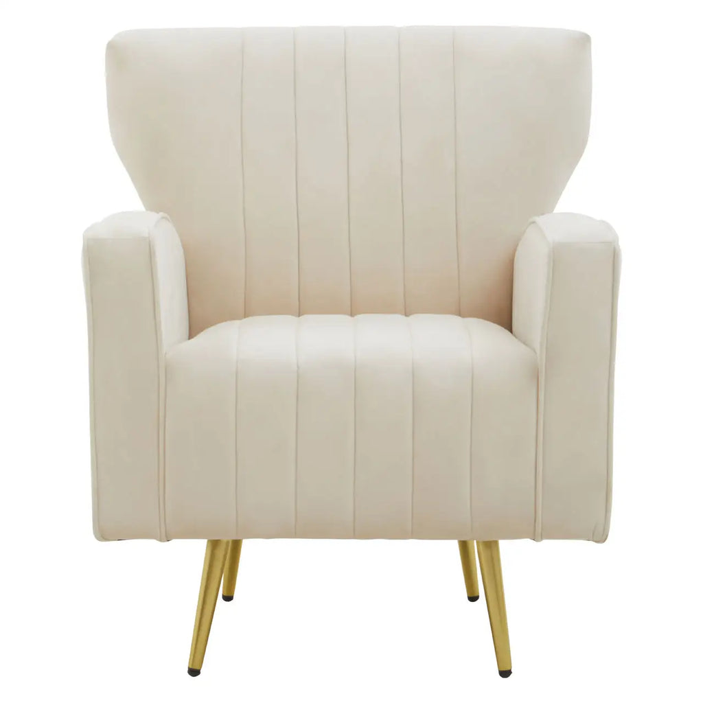 Hayley Natural Velvet Armchair