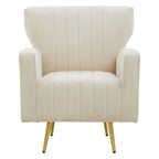 Hayley Natural Velvet Armchair