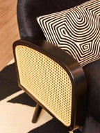 Hala Black Velvet Armchair