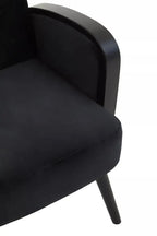 Hala Black Velvet Armchair