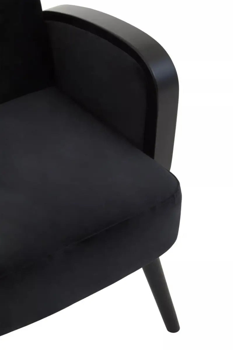 Hala Black Velvet Armchair