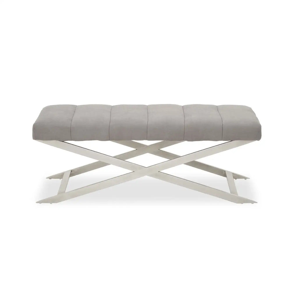Gilden Grey Bench With Cross Base