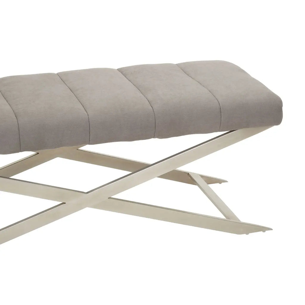Gilden Grey Bench With Cross Base