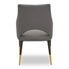 Gilden Grey Leather Effect Dining Chair with Gold Tip Legs