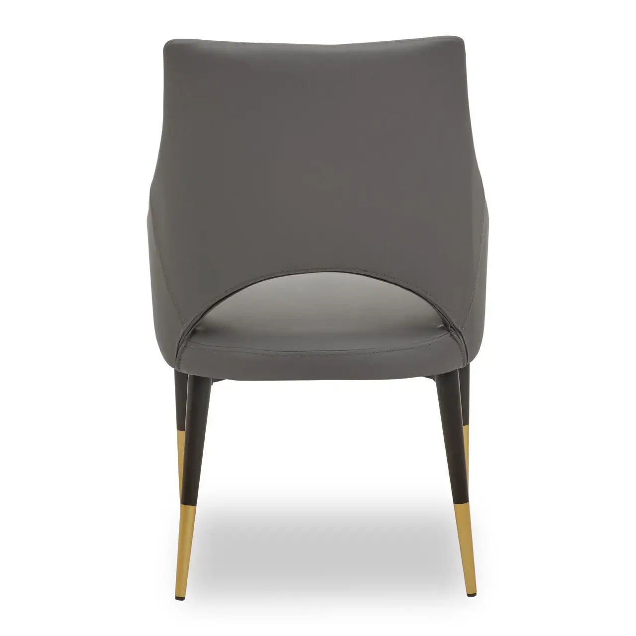 Gilden Grey Leather Effect Dining Chair with Gold Tip Legs