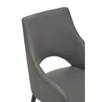 Gilden Grey Leather Effect Dining Chair with Gold Tip Legs