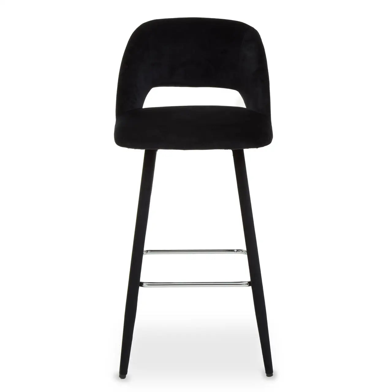 Warren Black Velvet Bar Chair