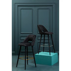 Warren Black Velvet Bar Chair