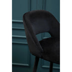 Warren Black Velvet Bar Chair
