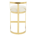 Azalea Ivory Velvet Bar Stool