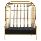 Eliza Two Seat Dome Cage Gold Finish Sofa