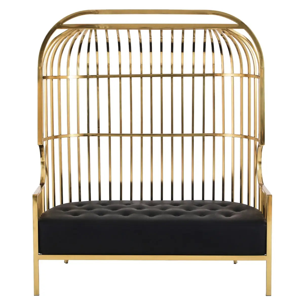 Eliza Two Seat Dome Cage Gold Finish Sofa