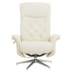 Warrington Ivory Leather Effect Recliner And Footstool