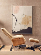 Warrington Ivory Leather Effect Recliner And Footstool