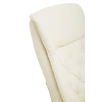 Warrington Ivory Leather Effect Recliner And Footstool