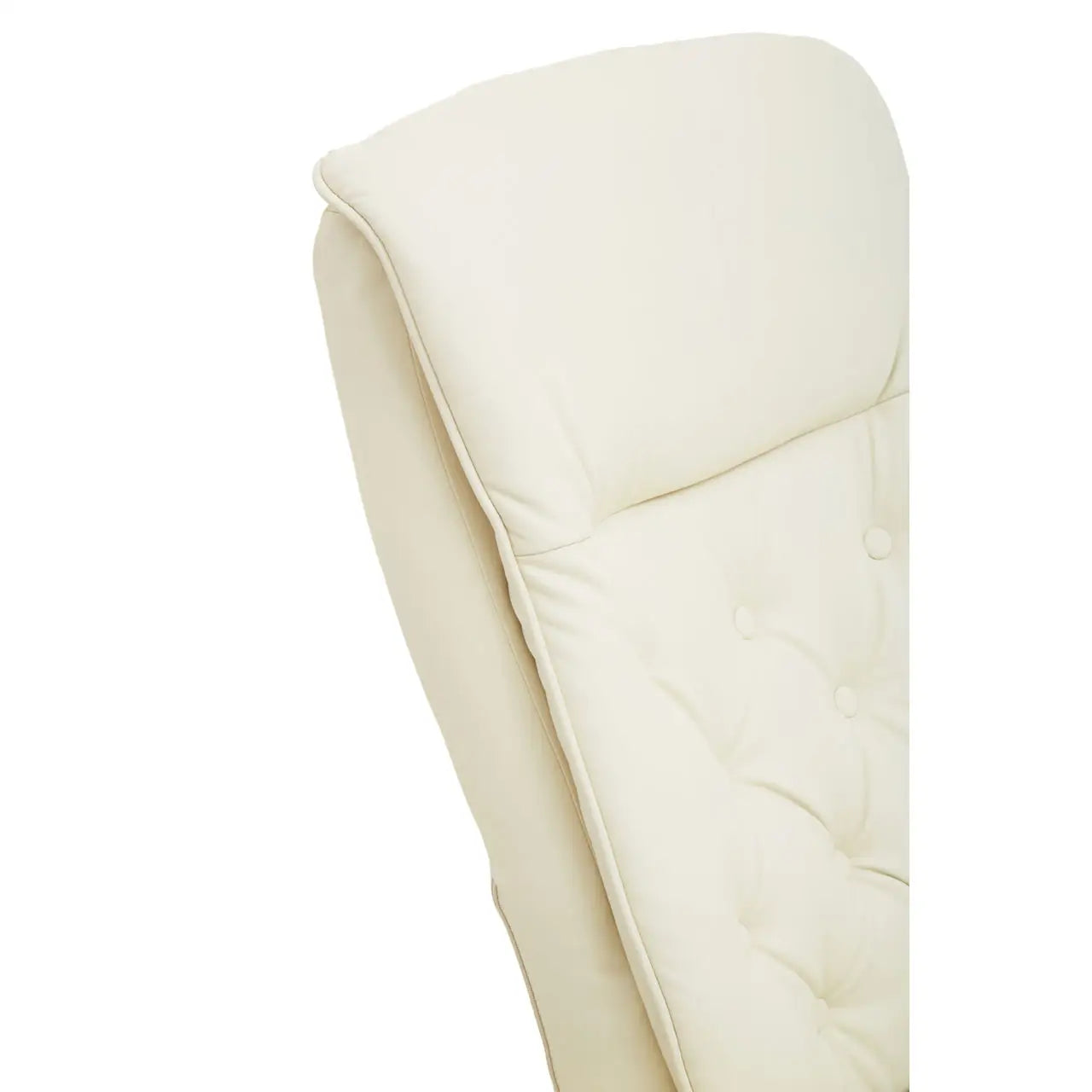 Warrington Ivory Leather Effect Recliner And Footstool
