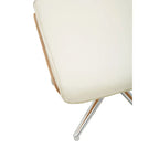 Warrington Ivory Leather Effect Recliner And Footstool